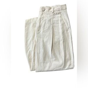 Zara Cream High-Rise Trousers